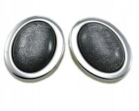 Klipsy srebrzysty kamień srebro