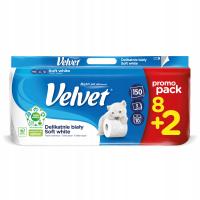 Velvet papier toaletowy Delikatnie Biały 8+2 rolki