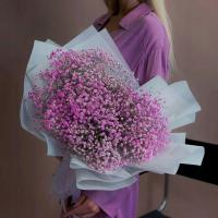 Гипсовая резная живая веточка для вазы розовая