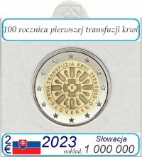 2 euro Słowacja Transfuzja Krwi 2023 + holder