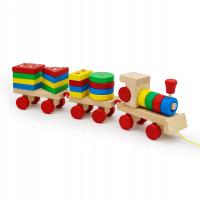 Поезд с вагонами деревянная обучающая головоломка сортировщик Монтессори Kinderlly