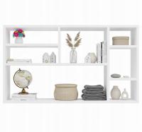 Półka wisząca ścienna na książki do pokoju lub salonu Biała 110x60