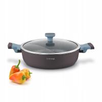 PATELNIA Indukcja GŁĘBOKA DUŻA Gaz Starke Pro Luxury Grey II 28 cm