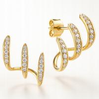 Srebrne kolczyki sztyfty wkrętki kolczyki damskie srebro 925 pozłacane