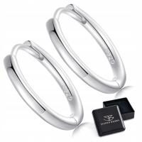 K755 Kolczyki delikatne klasyczne koła srebrne kolczyki zatrzaski rozmiar M