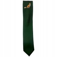 KRAWAT MYŚLIWSKI Z MOTYWEM LISA