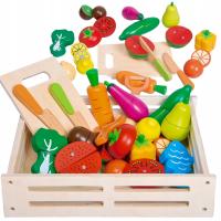 Деревянные овощи и фрукты на магнит разделочная доска нож набор кухня XL