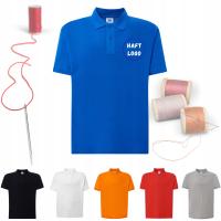 KOSZULKA POLO MĘSKA Z WŁASNYM HAFTEM NADRUKIEM LOGO FIRMY kolory rozmiary