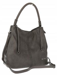 Torebka Damska Shopper worek modna duża torba A4 na Ramię 7683 Szara