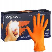 Перчатки нитриловые перчатки сцепление сильный толстый прочный GRIPZZLY оранжевый