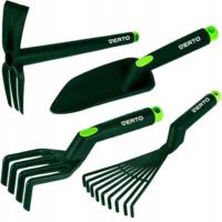 ZESTAW NARZĘDZI RĘCZNYCH DO OGRODU 4 SZT GRABKI PAZURKI ŁOPATKA MOTYKA