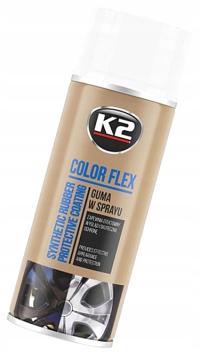 K2 COLOR FLEX Guma w sprayu, biała, 400 ml DBAutoMotive