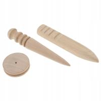 3x Wood Edge Slicker Multi size Burnisher Leather Craft Ręcznie robione narzędzia