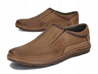 MOKASYNY BUTY MĘSKIE WSUWANE SKÓRA 021 BRĄZOWY