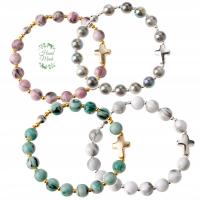 RÓŻANIEC DZIESIĄTKA BRANSOLETKA KRZYŻYK KOLOROWY