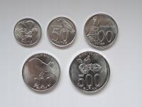 Индонезия набор монет-различные винтажи, номиналы - 5 штук