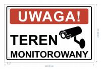 Tabliczka Teren Monitorowany 32x21 cm Dibond UV – Trwała, Sztywna, Premium