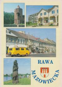 RAWA MAZOWIECKA - ZAMEK - WSPÓŁCZESNA ZABUDOWA - RYNEK - ZALEW - HERB