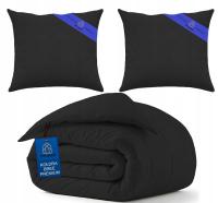 KOMPLET KOŁDRA CAŁOROCZNA ANTYALERGICZNA 160x200 + 2x PODUSZKA 70x80 CZARNY
