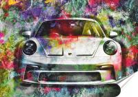 Porsche Plakat Samoprzylepny-Folia (motyw metalowego szyldu)#14522