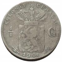 46254. Curacao - 1/4 guldena - 1900r. - Ag