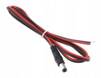 Wtyk zasilający DC męskie hobbyelektronika Wtyk DC 2,5/5,5mm prosty z przewodem 0,8m