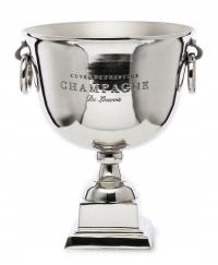 Cooler do lodu szampana wiaderko srebrny nowoczesny pojemnik lód na nóżce