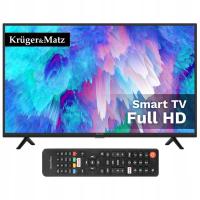 TELEWIZOR 40'' KRUGER&MATZ SMART TV LED FULL HD DVB-T2 YOUTUBE PROSTY PILOT