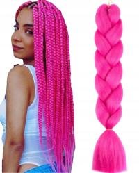 Синтетические волосы цветные косички неоновый розовый