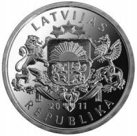 Łotwa 1 Łat 2011 Kufel z piwem Znakomity (XF)