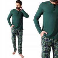 Классическая мужская хлопковая пижама NETi с длинным рукавом