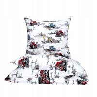 Pościel bawełniana 160x120 50x70 dziecięca koparki 404tra
