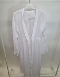 NARZUTKA DAMSKA BIAŁA DŁUGI RĘKAW JEDNOLITA PRZEJRZYSTA S 027