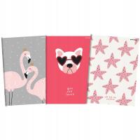 3X ZESZYT TOP 2000 DLA DZIEWCZYNKI, A4, 32 KARTKI, KRATKA Z MARGINESEM