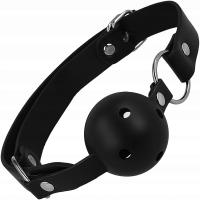 Knebel Do Ust Z Kulą I Otworami Na Regulowanym Skórzanym Pasie Do BDSM