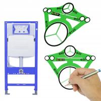 WZORNIK SZABLON OTWORÓW PŁYTEK GEBERIT TOALETA