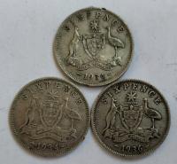 moneta srebro Australia 6 pence 1934 1936 Jerzy V