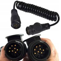 Спиральный кабель трейлера 13pin электрический кабель 2X штекер удлинитель 1,5 м