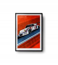 Plakat Samochodowy 50x70cm | Porsche 911 RSR