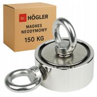 Неодимовый магнит для поиска 2x 150 кг большой B. сильный с держателем крючка