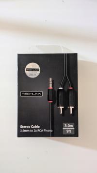 Techlink 103023 kabel audio 3 m 3.5mm 2 x RCA Czarny