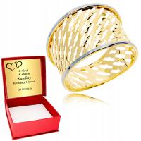 Золотое кольцо 585 широкий ажурный узор злотый гравер