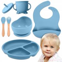 СИЛИКОНОВАЯ ПОСУДА НАБОР ДЛЯ КОРМЛЕНИЯ ДЕТЕЙ МЛАДЕНЧЕСКОЙ НАБОР 7 EL