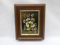 OBRAZ MINIATURA OLEJNA KWIATY W RAMIE 1-4128