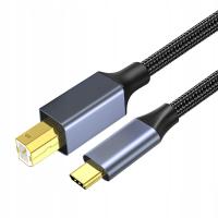 Кабель кабель USB 2.0 USB-B к USB - C для принтера оплетка QGeeM 2 метра