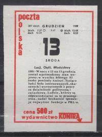 SOLIDARNOŚĆ - WYDAWNICTWO KONTRA 1989 ROK 13 XII