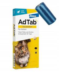 Elanco Adtab таблетка от блох клещей для кошек 2-8 кг пакеты бесплатно