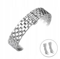 Браслет для часов 18 мм Серебряная сталь полная решетка