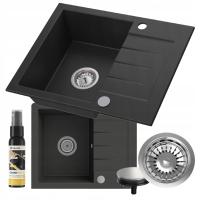 Zlewozmywak granitowy jednokomorowy z ociekaczem TINOS Zlew Syfon Zestaw