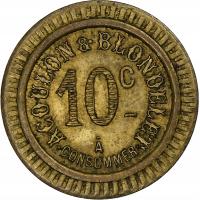 Francja, Acoulon & Blondelet, 10 Centimes, AU(50-5